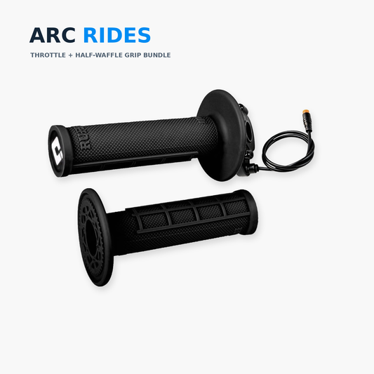 Juiced Scrambler Throttle (Surron-style) + Black ODI Half-Waffle Grip Bundle